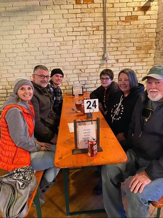 Heather Traylor Foy and family enjoying great Pizza Uncommon – Madison and craft