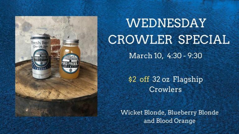 Take advantage of our Wednesday Night Crowler Special!!!!