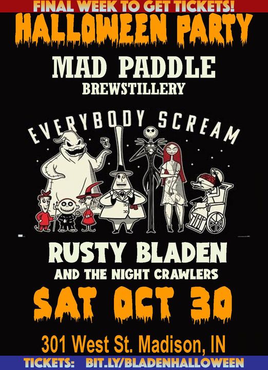 Final week to get tickets for the Mad Paddle Brewstillery Halloween Party 2021 w