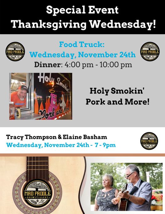 Holy Smokin Pork & More!! and Tracy Thompson Music and Elaine Basham.