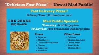 Come have dinner tonight at Mad Paddle!Come to Mad Paddle Brewstillery, grab a d